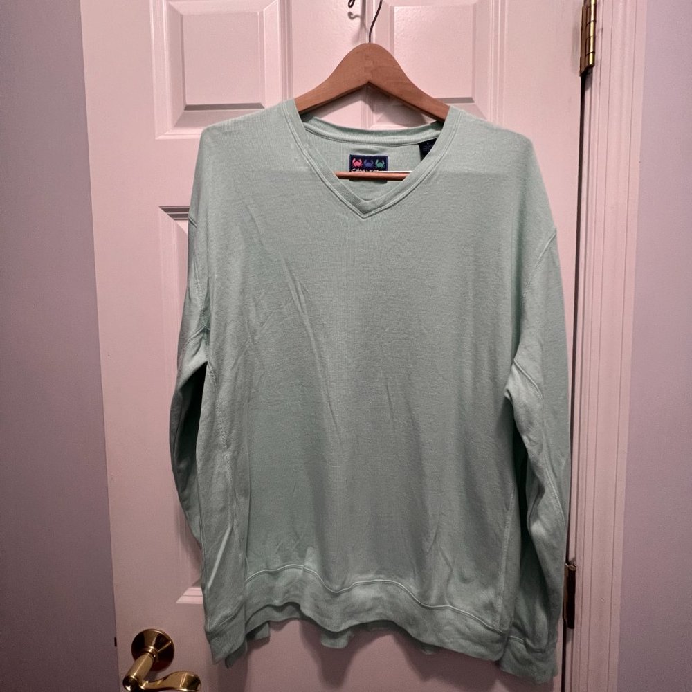 Charleston Threads size large V neck mint sweater